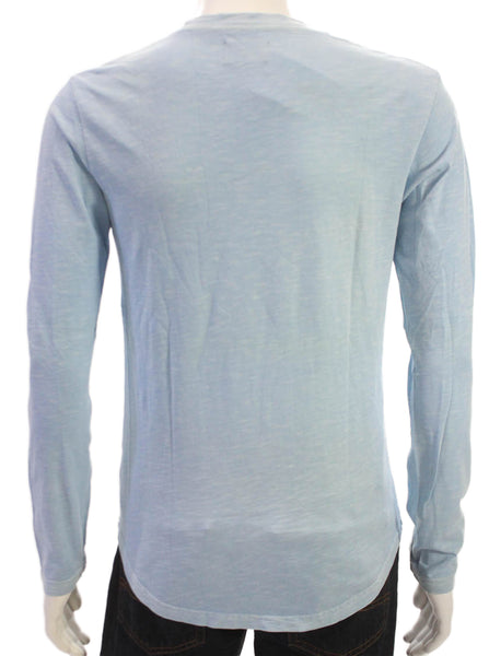 Goodlife Mens Blue Long Sleeve Crew Neck Cotton Shirt Size S