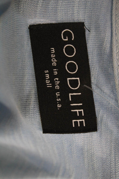 Goodlife Mens Blue Long Sleeve Crew Neck Cotton Shirt Size S