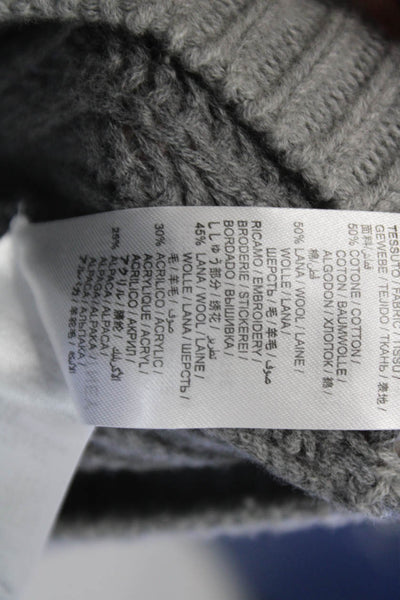 Stella McCartney Kids Girls Knit Long Sleeve Cardigan Sweater Gray Size 8