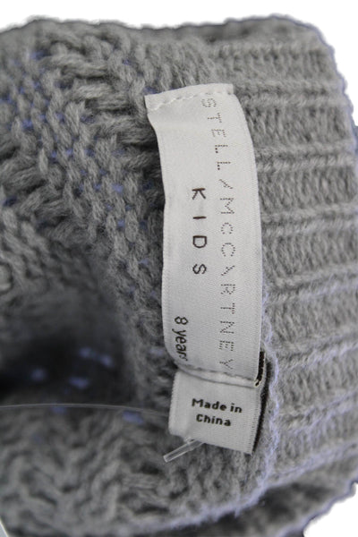 Stella McCartney Kids Girls Knit Long Sleeve Cardigan Sweater Gray Size 8