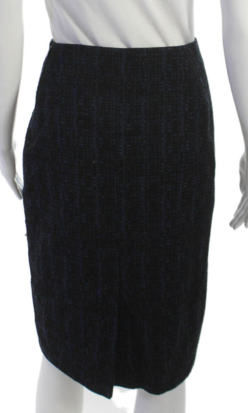 Boss Hugo Boss Womens Black Wool Geometric Straight Pencil Skirt Size 8