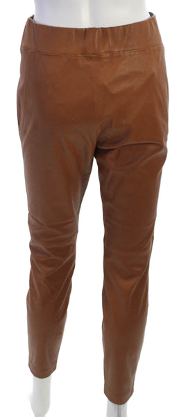 Lafayette 148 New York Womens Lambskin Pull On Pants Brown Size XS