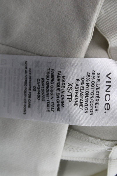 Vince Womens Ankle Beige Cotton Zip Pants Size XS