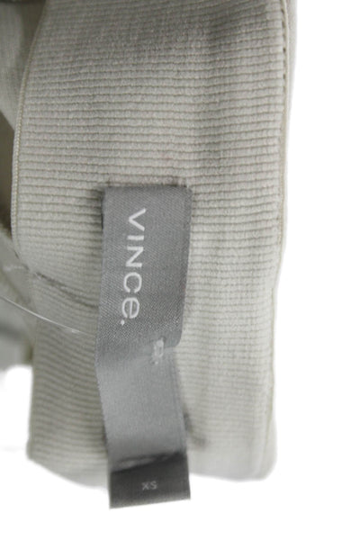 Vince Womens Ankle Beige Cotton Zip Pants Size XS