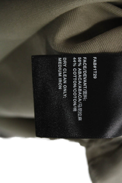Lafayette 148 New York Women Dress Pants Beige Abaca Button Solid Size 10