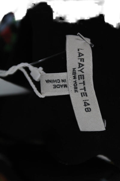 Lafayette 148 New York Women Sleeveless Floral Blouse Black Size 8