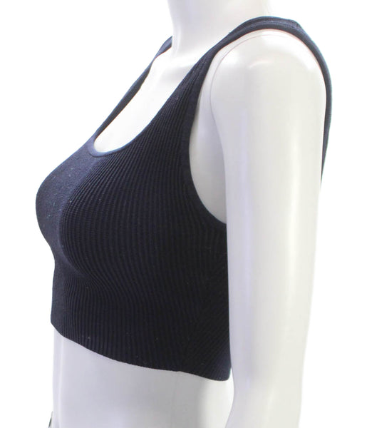 Babaton Womens Black Cropped Tank Square Neck Nylon Top Size 2XS