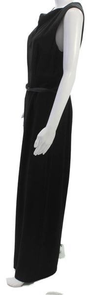 Escada Womens Black Sleeveless Cowl Neck Jumpsuit Triacetate Zip Size 38