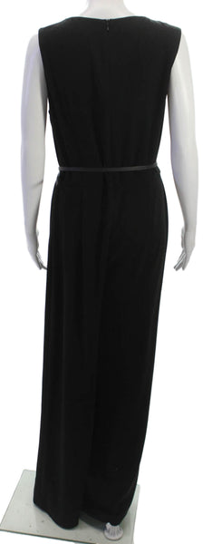 Escada Womens Black Sleeveless Cowl Neck Jumpsuit Triacetate Zip Size 38