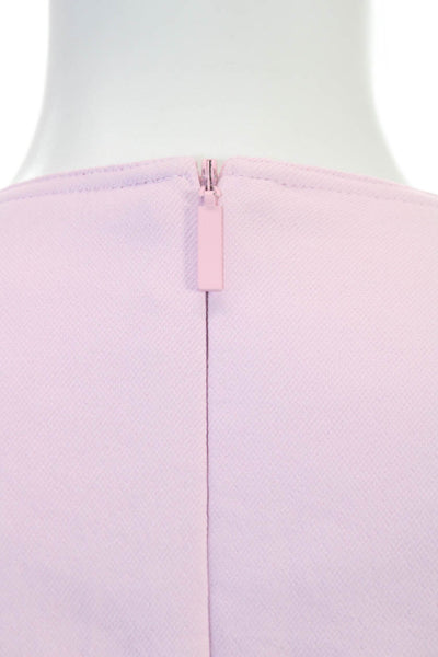 Tibi Womens A-Line Dress Pink Long Sleeve Knee Length Zip Size 6