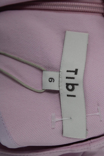 Tibi Womens A-Line Dress Pink Long Sleeve Knee Length Zip Size 6
