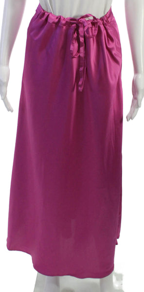 Les Coyotes De Paris Women Maxi Skirt Pink Viscose Drawstring Size 42