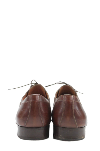 Salvatore Ferragamo Mens Lace Up Leather Cap Toe Oxfords Brown Size 10.5EE