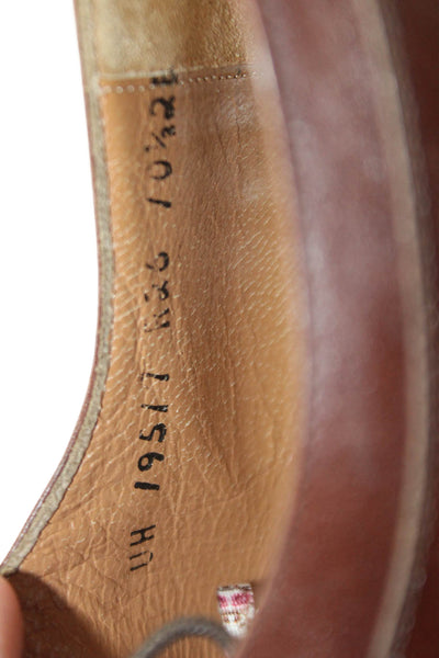 Salvatore Ferragamo Mens Lace Up Leather Cap Toe Oxfords Brown Size 10.5EE