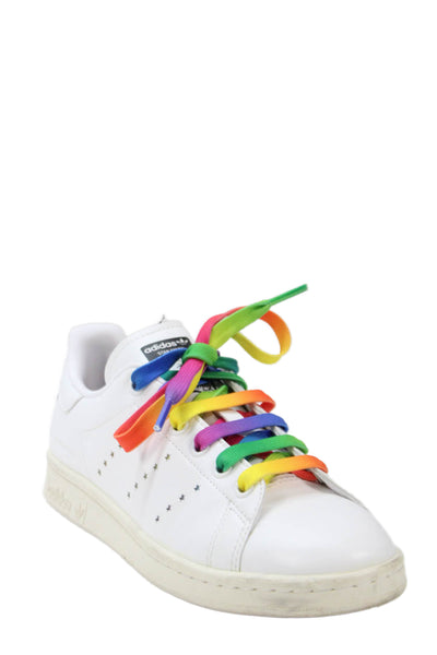 Stella McCartney Womens Rainbow Lace Up Star Logo Sneakers White Size 5