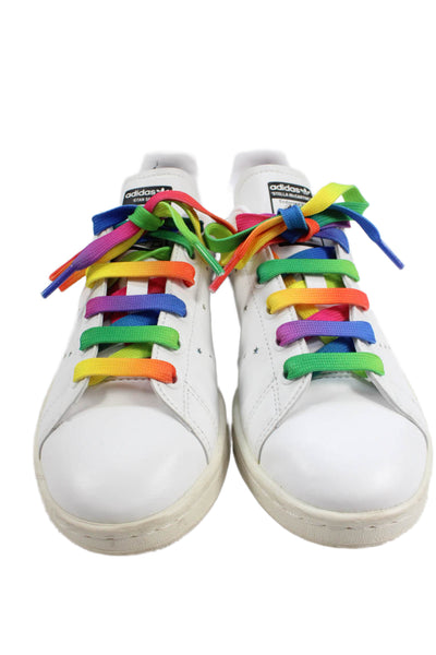 Stella McCartney Womens Rainbow Lace Up Star Logo Sneakers White Size 5