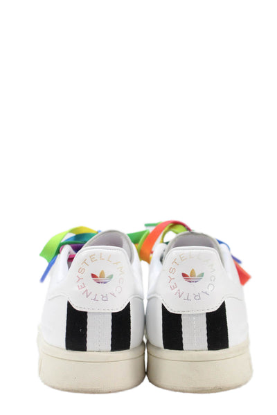 Stella McCartney Womens Rainbow Lace Up Star Logo Sneakers White Size 5