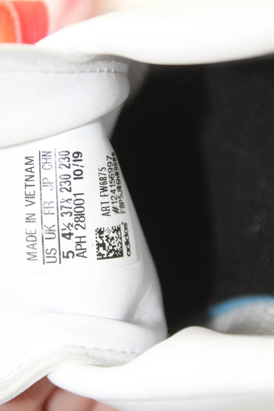 Stella McCartney Womens Rainbow Lace Up Star Logo Sneakers White Size 5