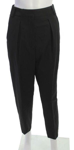Rohe Womens Dress Pants Black Polyester Blend Button Solid Size S