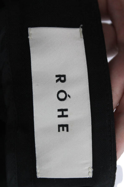 Rohe Womens Dress Pants Black Polyester Blend Button Solid Size S