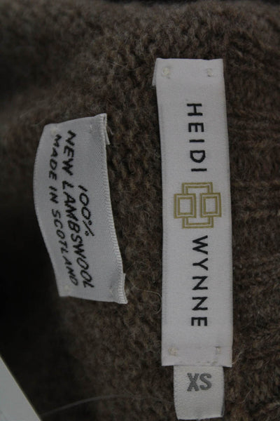 Heidi Wynne Womens Lambswool V-Neck Pullover Brown Long Sleeve Size XS