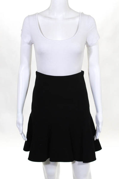 Fendi Black Wool Ruffle Hem A Line Skirt Size IT 40 $1100 NEW LL19LL