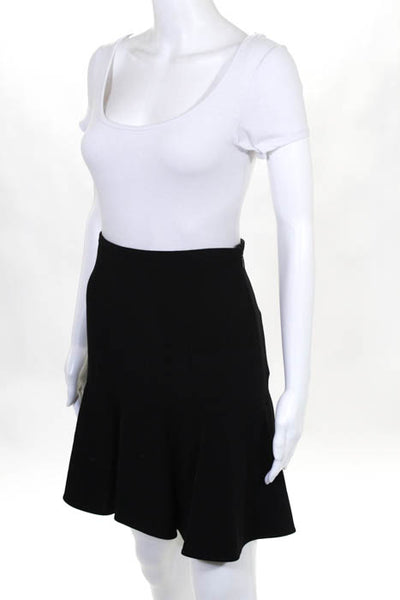 Fendi Black Wool Ruffle Hem A Line Skirt Size IT 40 $1100 NEW LL19LL