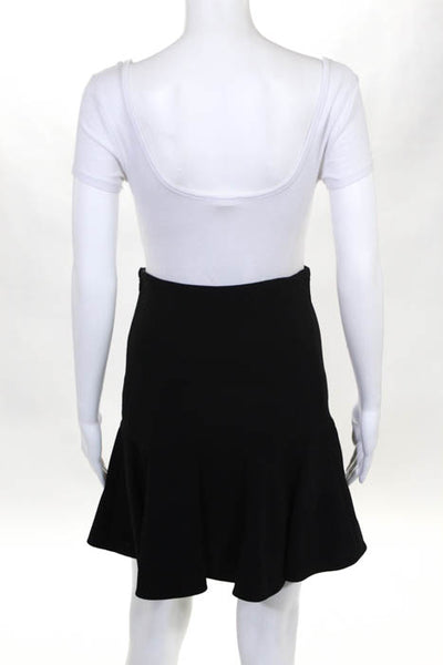 Fendi Black Wool Ruffle Hem A Line Skirt Size IT 40 $1100 NEW LL19LL