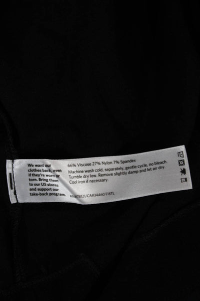 Eileen Fisher Women Tunic Blouse Black Crew Neck Long Sleeve Petite Size S