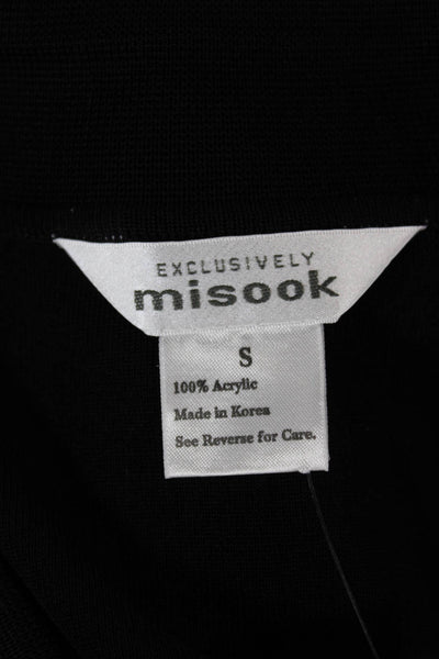 Exclusively Misook Womens Black Button Cardigan Long Sleeve Size S