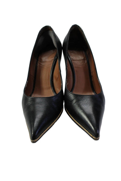 Givenchy Womens Leather Pointed Toe Slide On Pumps Black Gold Size 37 7