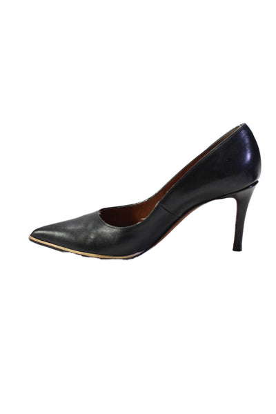 Givenchy Womens Leather Pointed Toe Slide On Pumps Black Gold Size 37 7