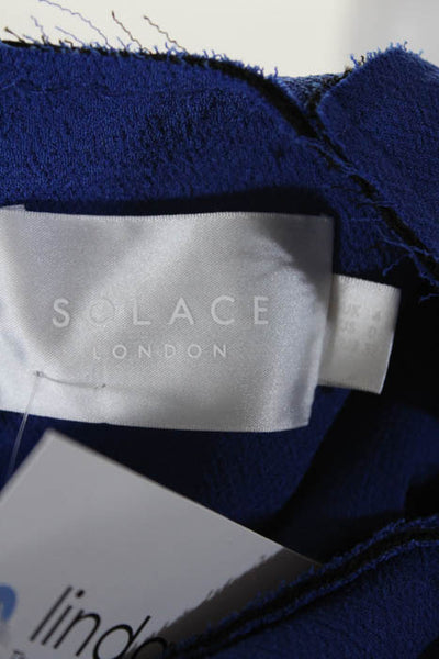 Solace London Royal Blue Long Sleeve Vest Long Shirt Top Size 4