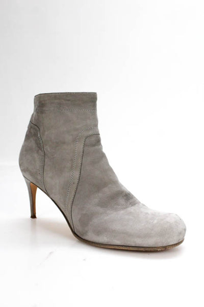 Rick Owens Gray Suede Round Toe Ankle Short Boots Size IT 40 10