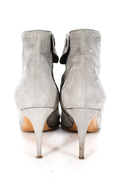 Rick Owens Gray Suede Round Toe Ankle Short Boots Size IT 40 10
