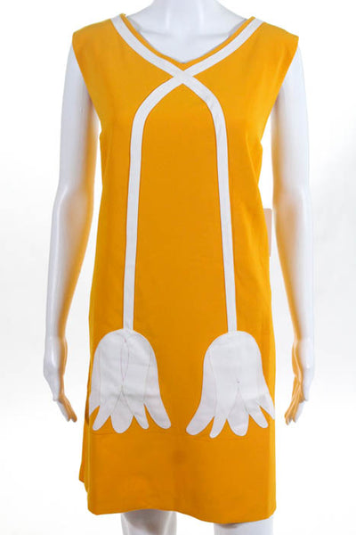 Victoria Beckham For Target Yellow Floral Front Shift Dress Size Extra Large NEW