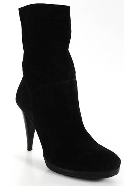 Cole Haan Black Round Toe Platform Stiletto Booties Size 10.5