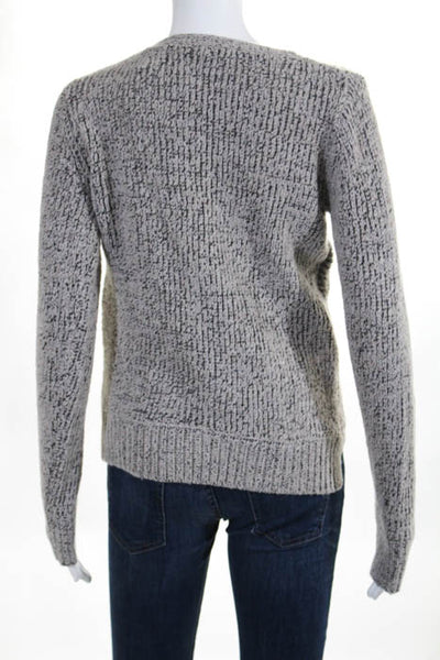 10 Crosby Derek Lam Gray Wool Blend Long Sleeve V Neck Sweater Top Size XS