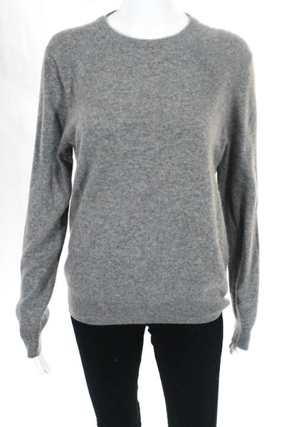 J Crew Light Grey Cashmere Crew Neck Sweater Top Size Small