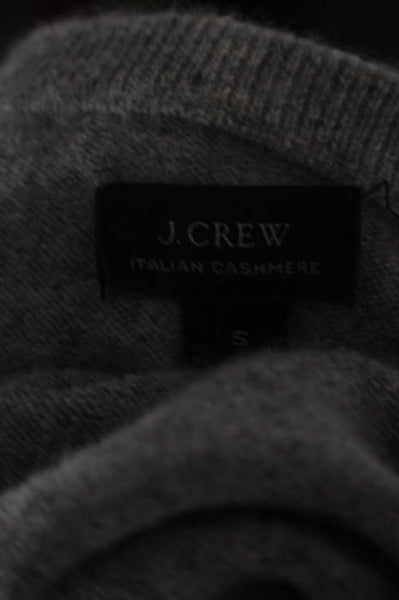J Crew Light Grey Cashmere Crew Neck Sweater Top Size Small