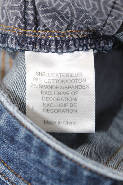 Tory Burch Blue Cotton Zipper Fly Medium Wash Straight Leg Jeans Size 25