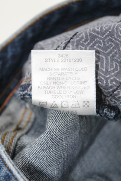 Tory Burch Blue Cotton Zipper Fly Medium Wash Straight Leg Jeans Size 25