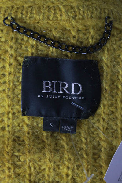 Bird by Juicy Couture Mustard Yellow Wool Button Down V Neck Cardigan Size Small
