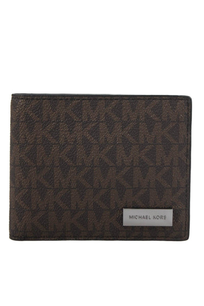 Michael Kors Unisex Adults Monogram Bi-Fold Wallet Brown