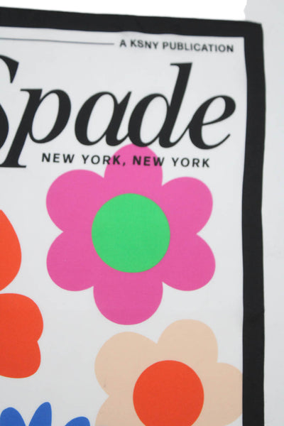Kate Spade New York Womens Silk Floral Print Square Scarf Multicolor