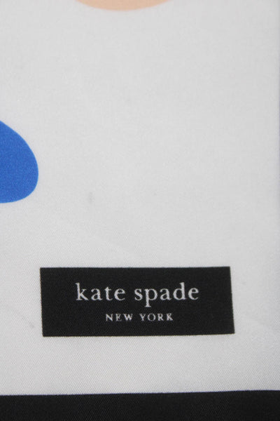 Kate Spade New York Womens Silk Floral Print Square Scarf Multicolor