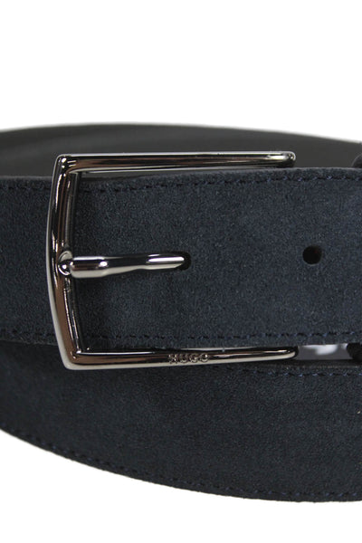 BOSS Mens Suede Frame Buckle Belt Navy Size 40
