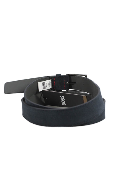 BOSS Mens Suede Frame Buckle Belt Navy Size 40