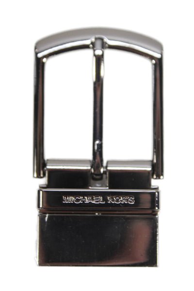 Michael Kors Mens Leather Monogram Belt + Extra Buckle Black Size OS