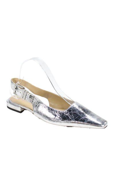 Michael Michael Kors Womens Metallic Square Toe Slingback Size 7.5M